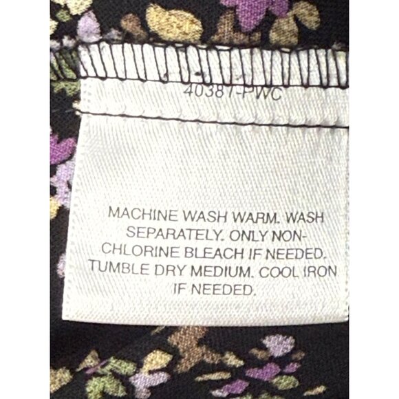 Covington Full Button Front Blouse Dark Floral Plus Sz 20-22W Feminine Romantic - Picture 9 of 10